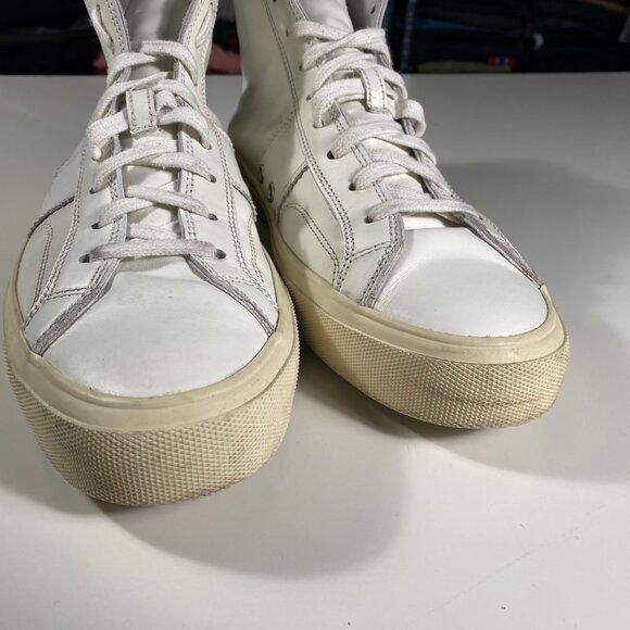 TOM FORD Cambridge White Leather High Top Sneakers men's size US 12 - Picture 2 of 9